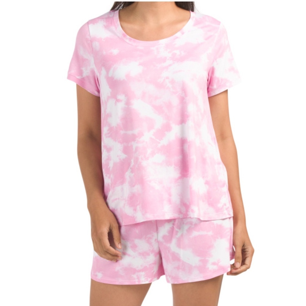 New Kensie Short Sleeve Tie Dye Shortie Pajamas Pjs Set Size Large